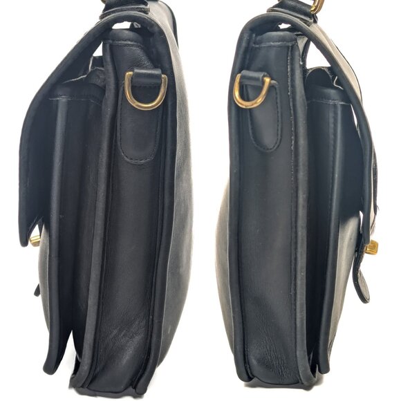 COACH USA Vintage Station Shoulder Bag Black Leather - Picture 5 of 15